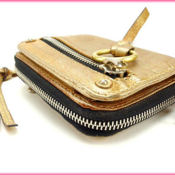 AUTH Chloe Wallet Purse Bifold Gold Woman - Picture 4 of 4
